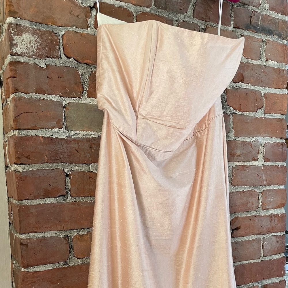 Peach silk cocktail dress